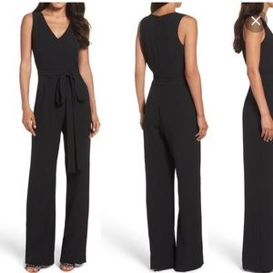 Vince Camuto black tie front wide leg jumpsuit